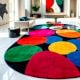 Handcrafted Multicolor Circle Pattern Modern Rug